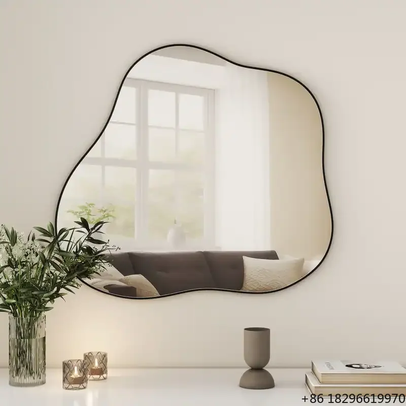 Stylish Irregular Wavy Wall Mirror Black Metal Frame Asymmetrical Accent Mirror for Bedroom Bathroom Decor
Stylish Irregular Wavy Wall Mirror Black Metal Frame Asymmetrical Accent Mirror for Bedroom Bathroom Decor