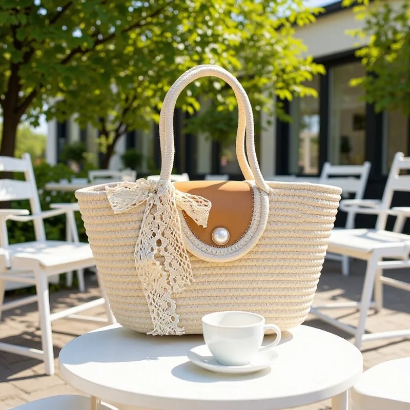 Women's New Straw Woven Bucket Bag, Large Capacity Vacation Backpack, Fashion All-Match Shoulder Tote Bag for Travel & Beach
Women's New Straw Woven Bucket Bag, Large Capacity Vacation Backpack, Fashion All-Match Shoulder Tote Bag for Travel & Beach