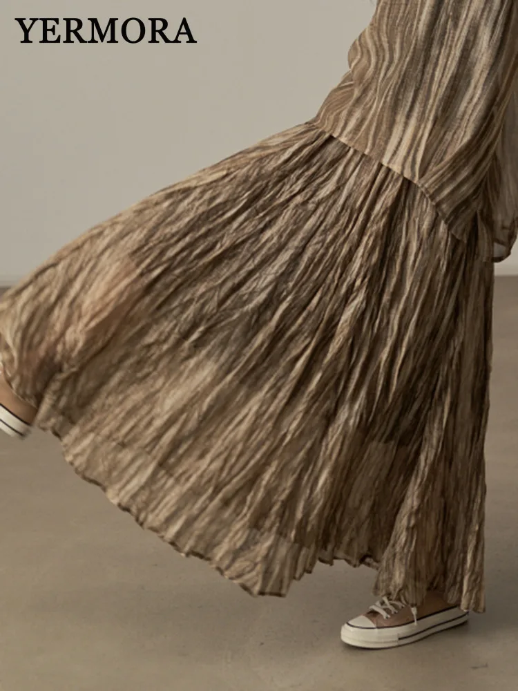 YERMORA High Elastic Waist Brown Pleated Thin Vintage Half Body Skirt For Women Loose Fit Fashion Tide Spring Summer 2025 New
YERMORA High Elastic Waist Brown Pleated Thin Vintage Half Body Skirt For Women Loose Fit Fashion Tide Spring Summer 2025 New