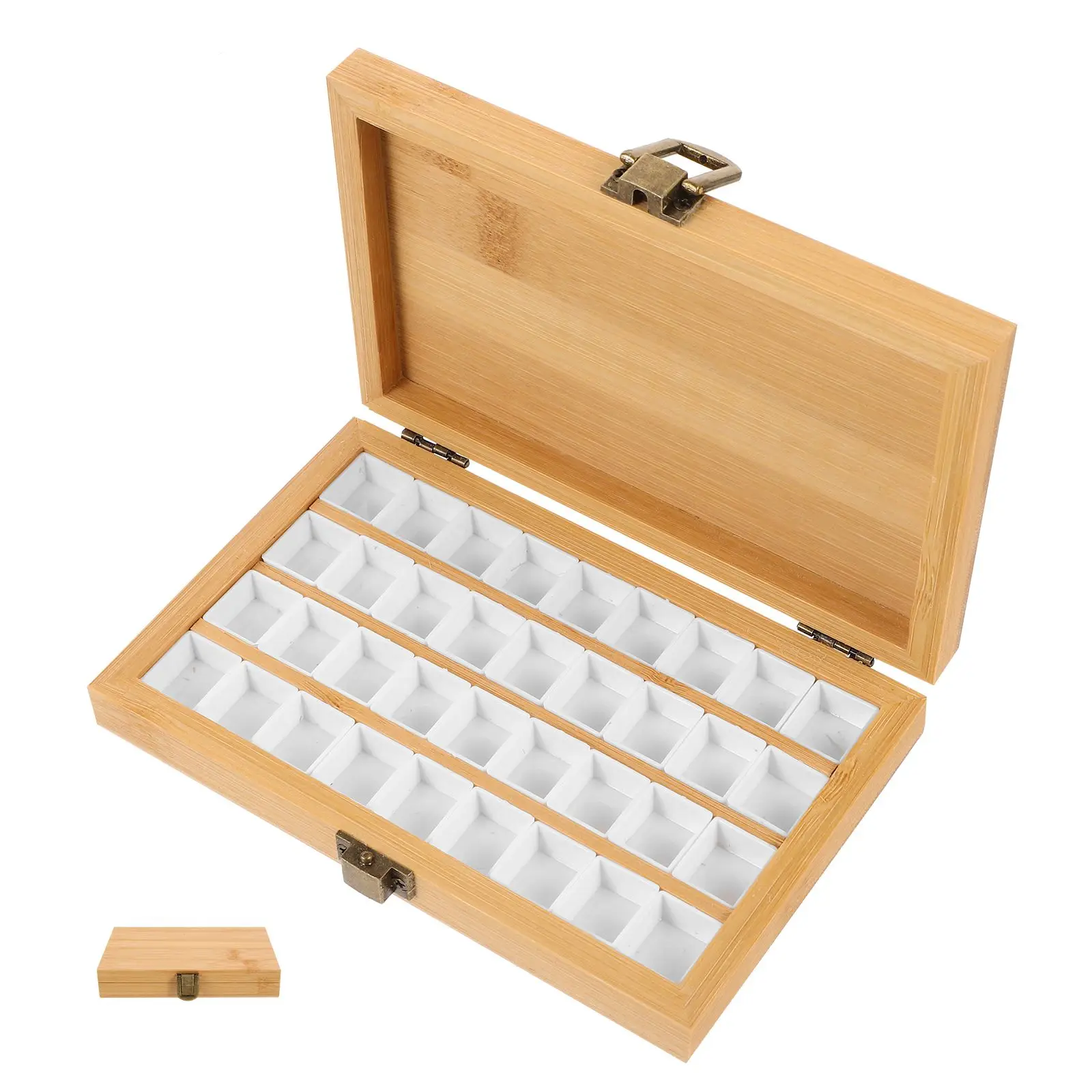 36-Compartment Watercolor Box Durable Wooden Pigment Case Palette Kids Craft Color Mixing Tray Outdoor Painting
36-Compartment Watercolor Box Durable Wooden Pigment Case Palette Kids Craft Color Mixing Tray Outdoor Painting