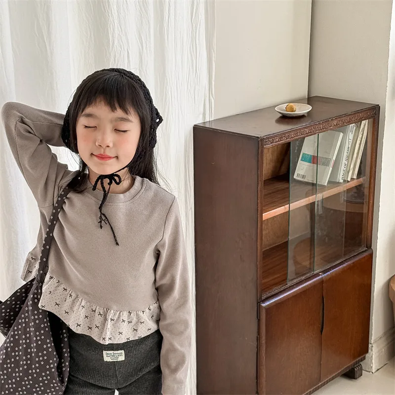 Spring New Children Long Sleeve T Shirts Girls Cute Bow Tops Cotton Baby Lace Tees Soft Flower Bottoming Shirts Kids Clothes
Spring New Children Long Sleeve T Shirts Girls Cute Bow Tops Cotton Baby Lace Tees Soft Flower Bottoming Shirts Kids Clothes