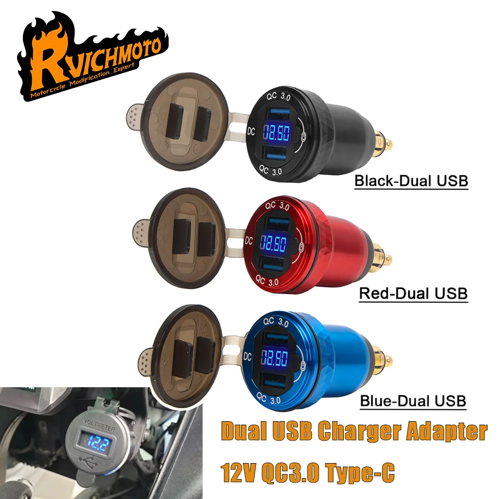 For BMW F800GS R1300GS R1200GS Dual USB Charger Adapter 12V QC3.0 Type-C PD DIN Hella LED Display For Ducati For tiger 900 850
For BMW F800GS R1300GS R1200GS Dual USB Charger Adapter 12V QC3.0 Type-C PD DIN Hella LED Display For Ducati For tiger 900 850