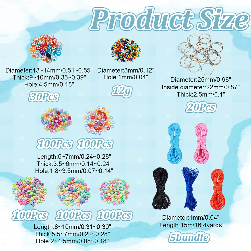 DIY Acrylic Beads Iron Split Key Rings Keychain Making Kits Mixed Color 3~25x1~10.5x1~10mm
DIY Acrylic Beads Iron Split Key Rings Keychain Making Kits Mixed Color 3~25x1~10.5x1~10mm