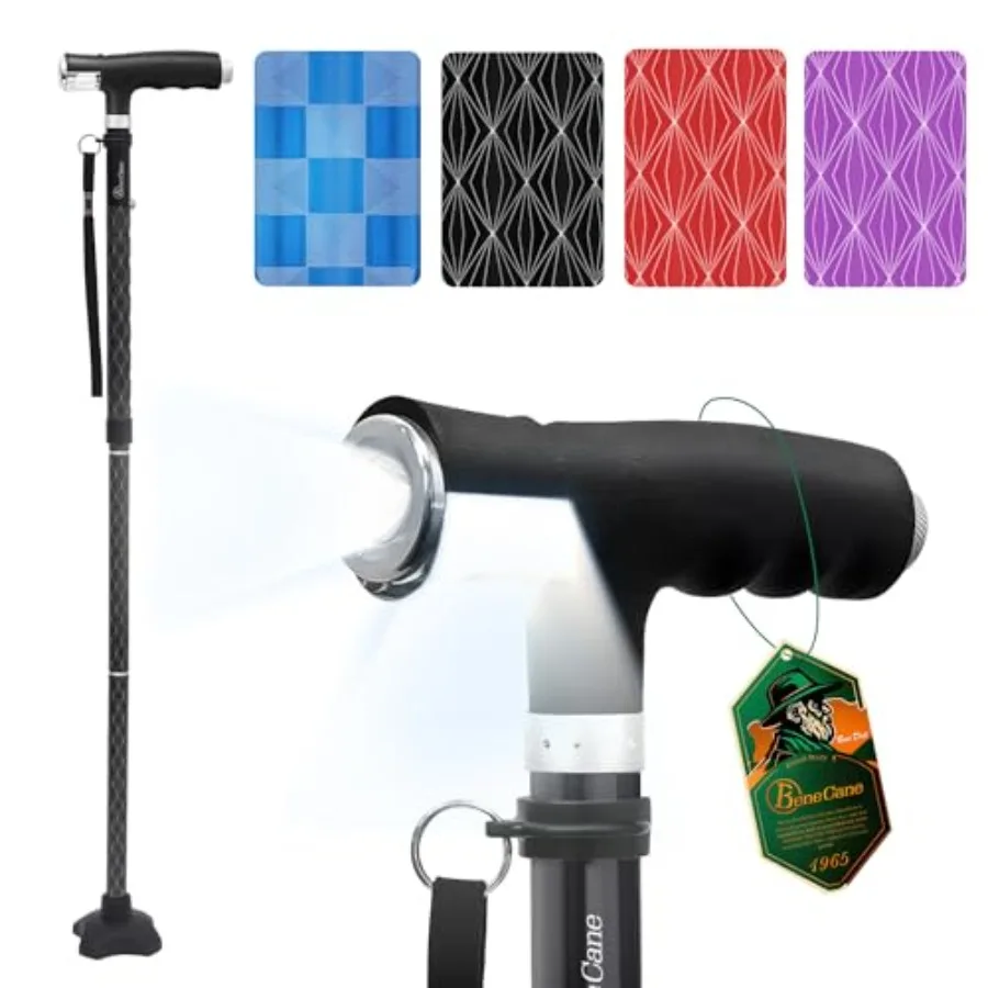 Walking Cane for Women Folding Cane for Men with Two Led Lights Quad Cane with Stable Base Lightweight and Adjustable Walking S
Walking Cane for Women Folding Cane for Men with Two Led Lights Quad Cane with Stable Base Lightweight and Adjustable Walking S