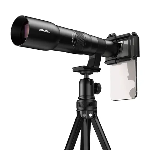 APEXEL Professional 50x Ultra Telephoto Lens Universal Metal Phone Telescope +Tripod for Travel Camping Bird-watching Sports