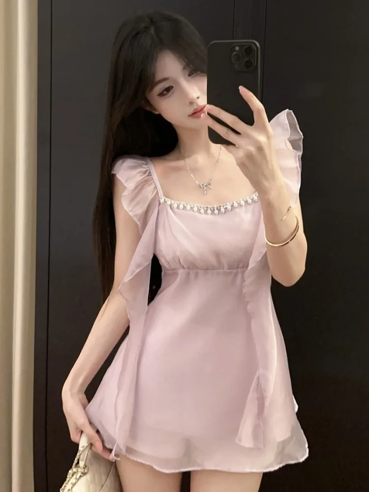 Elegant Wooden Ear Lace Square Collar Beaded Sash Chiffon Top Summer New Waist Slimming Flying Sleeve Women's Shirt Citywalk
Elegant Wooden Ear Lace Square Collar Beaded Sash Chiffon Top Summer New Waist Slimming Flying Sleeve Women's Shirt Citywalk