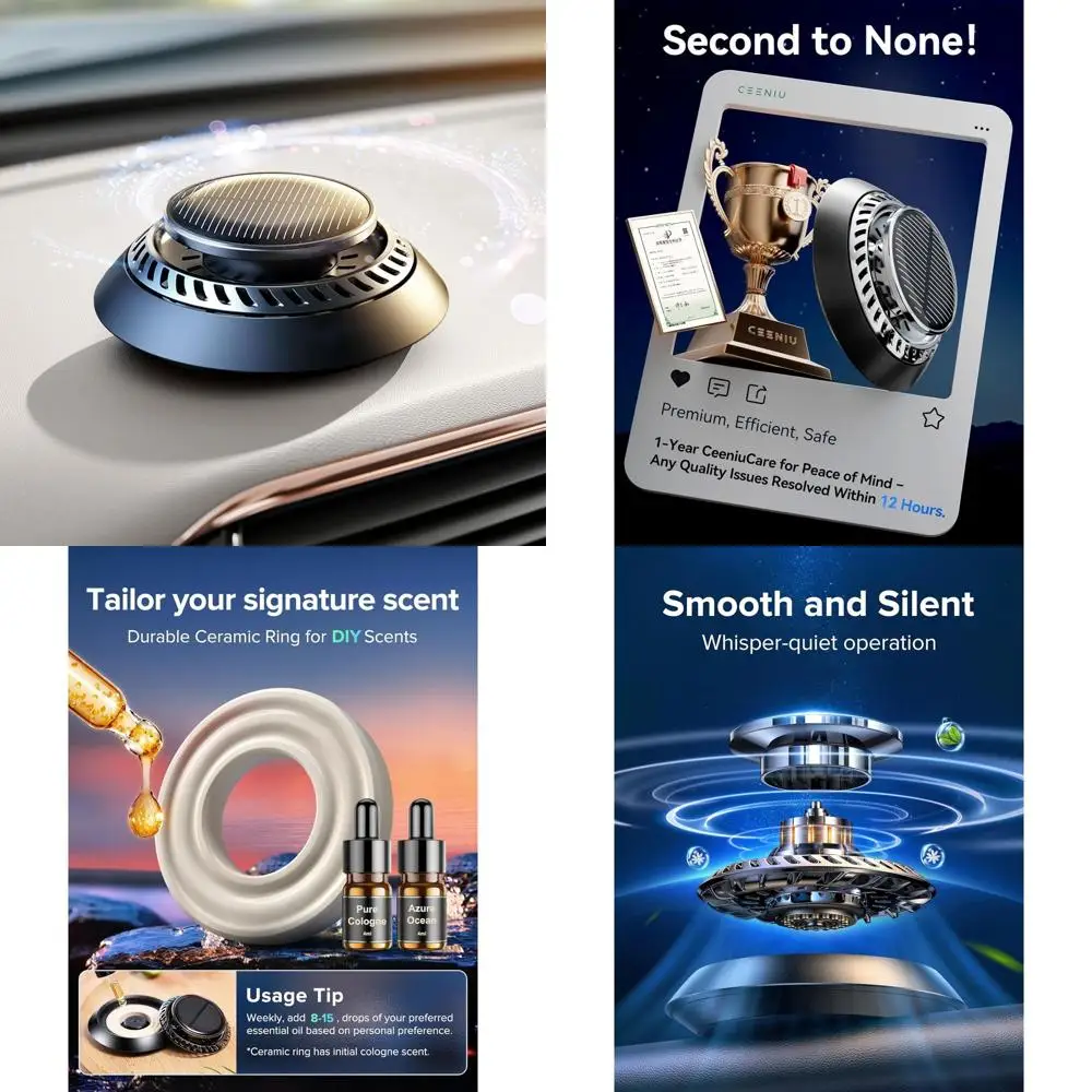 2025 Premium Auto Air Freshener, Rotary Design, Alloy Body, DIY Fragrance Compatible, Natural Cologne & Mint Scent, Dual Oils, 2
2025 Premium Auto Air Freshener, Rotary Design, Alloy Body, DIY Fragrance Compatible, Natural Cologne & Mint Scent, Dual Oils, 2