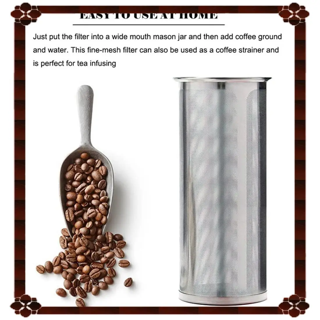 24-Hour Delivery Coffee Filter For Wide Mouth Mason Jar, 304 Stainless Steel,Ultra Fine Mesh,Tea And Fruit Infuser,Tea And Fruit
24-Hour Delivery Coffee Filter For Wide Mouth Mason Jar, 304 Stainless Steel,Ultra Fine Mesh,Tea And Fruit Infuser,Tea And Fruit