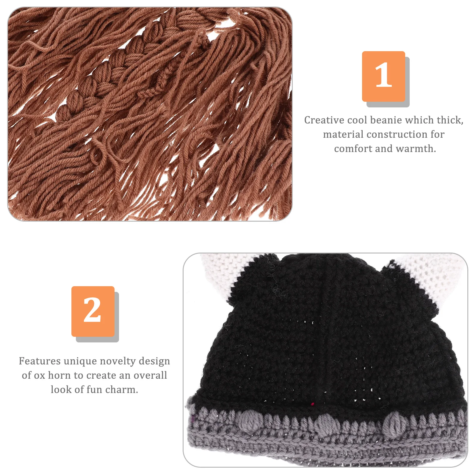 Creative Knitted Ox Horn Hats Warm Woolen Beanies Winter Party Mask Cosplay Gift Brown Cap Crochet Knitting Wool Hats 
Creative Knitted Ox Horn Hats Warm Woolen Beanies Winter Party Mask Cosplay Gift Brown Cap Crochet Knitting Wool Hats