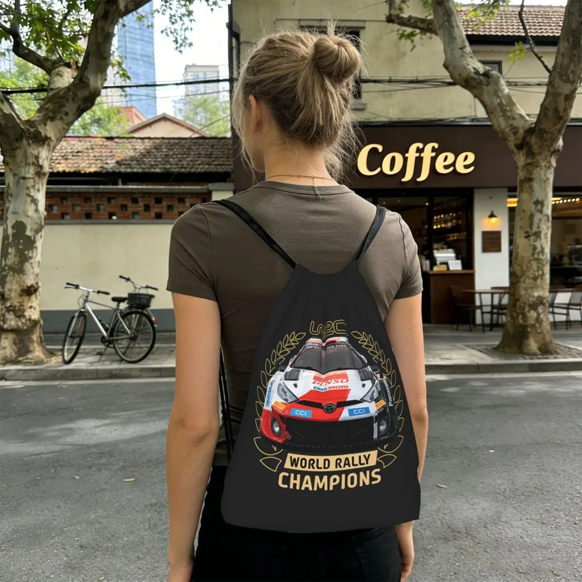World Rally Championship WRC Backpacks Multi-function Drawstring Bags Storage Bag Book Bags for Travel Students