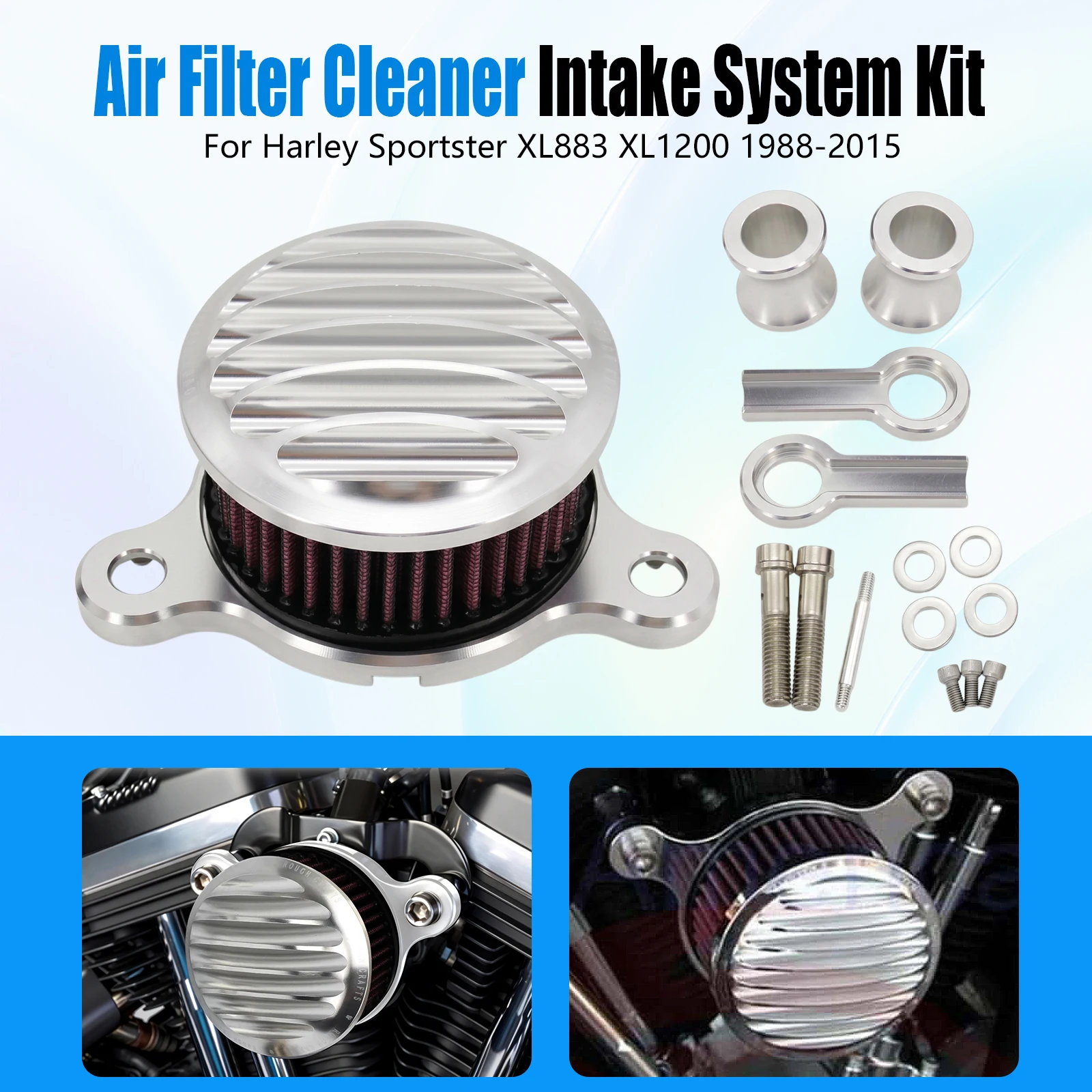 Motorcycle Air Cleaner Intake Filter System Kit For Harley Sportster XL883 XL1200 Iron 883 48 72 1991-2024 CNC Black Chrome
Motorcycle Air Cleaner Intake Filter System Kit For Harley Sportster XL883 XL1200 Iron 883 48 72 1991-2024 CNC Black Chrome