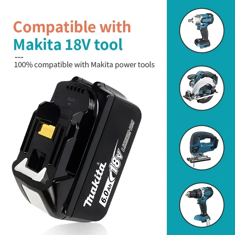18V Power Battery 6000mAH 6.0AH Original Grade For Makita BL1830B BL1860B
18V Power Battery 6000mAH 6.0AH Original Grade For Makita BL1830B BL1860B