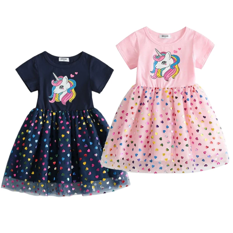 Summer New Girls Dress Flying Sleeve Cute Rainbow Unicorn Princess Skirt Super Fairy Love Mesh Splicing Birthday Party Dress
Summer New Girls Dress Flying Sleeve Cute Rainbow Unicorn Princess Skirt Super Fairy Love Mesh Splicing Birthday Party Dress