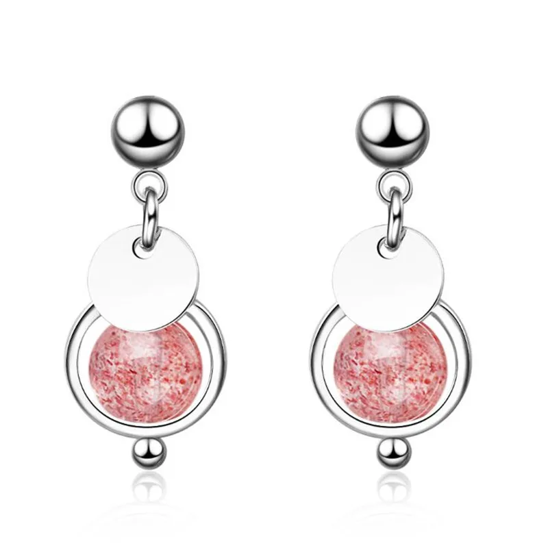 Simple Natural Strawberry Crystal Small Round 925 Sterling Silver Jewelry Pimk Stroke Peach Flower Fresh Stud Earrings XZE303
Simple Natural Strawberry Crystal Small Round 925 Sterling Silver Jewelry Pimk Stroke Peach Flower Fresh Stud Earrings XZE303