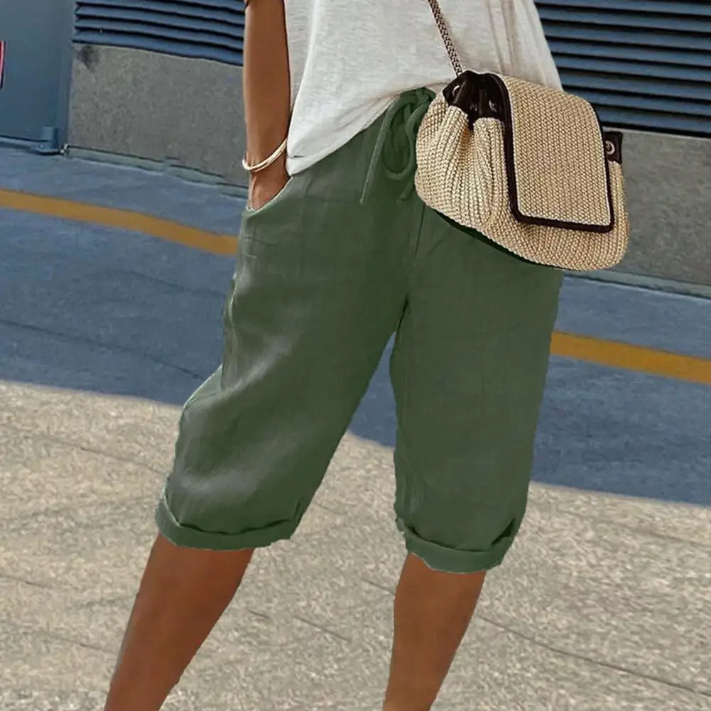 Pants Vintage Style Breathable Knee-length Pants with Pockets for Women Elastic Waist Drawstring Trousers Elastic Waist Pants
Pants Vintage Style Breathable Knee-length Pants with Pockets for Women Elastic Waist Drawstring Trousers Elastic Waist Pants