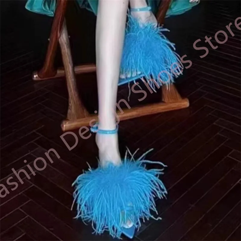 Blue/Black Feather Stiletto Pumps Women's New In Ankle Strap Buckle Leather Fashion Party Shoes woman 9.5cm/7.5cm heeled 41 42
Blue/Black Feather Stiletto Pumps Women's New In Ankle Strap Buckle Leather Fashion Party Shoes woman 9.5cm/7.5cm heeled 41 42