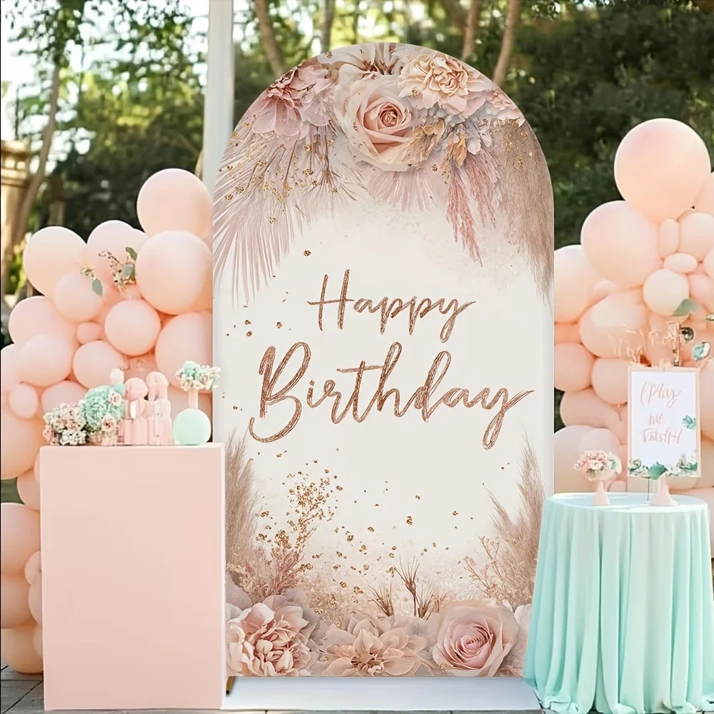 Boho Themed Happy Birthday Arched Backdrop Covers Custom 2-sided Bohemian Pampas Adult Children Party Banner Background Decor
Boho Themed Happy Birthday Arched Backdrop Covers Custom 2-sided Bohemian Pampas Adult Children Party Banner Background Decor