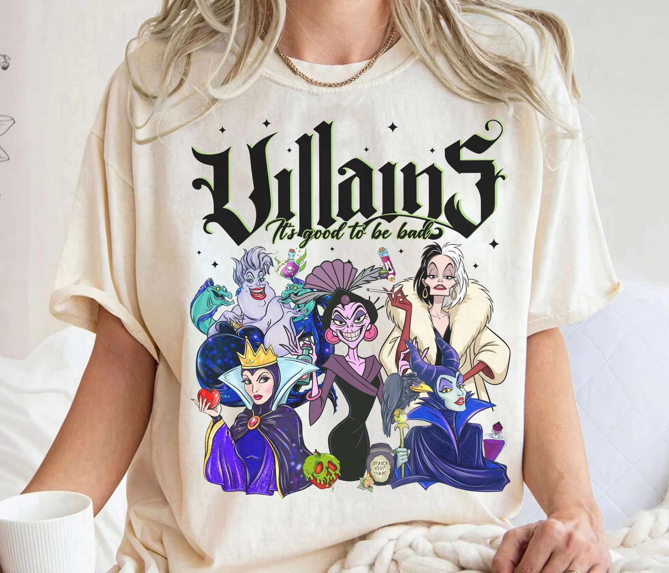 Дисней Хэллоуин Ретро Малефисента Урсула Злая Королева Круэлла Женский Злодей с принтом Женские свободные большие удобные короткие рукава
Дисней Хэллоуин Ретро Малефисента Урсула Злая Королева Круэлла Женский Злодей с принтом Женские свободные большие удобные короткие рукава