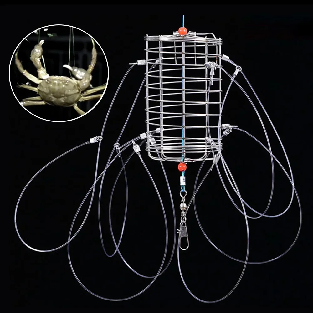 Crab Catching Tool Carb Trap 8 Laps Stainless Steel Lure Bait Fishing Cages Traps Thickened Line with Noose Fishing Tackle
Crab Catching Tool Carb Trap 8 Laps Stainless Steel Lure Bait Fishing Cages Traps Thickened Line with Noose Fishing Tackle