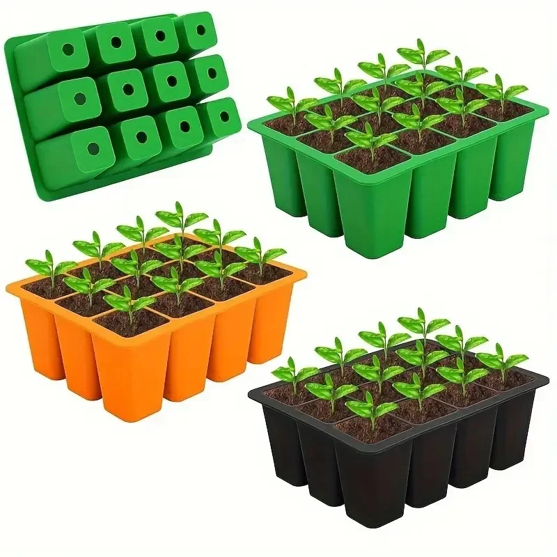 12 Cells Reusable Seed Starting Tray Germination Plant Nursery Seeding Tray Growing Trays Silicone Seed Starter Tray
12 Cells Reusable Seed Starting Tray Germination Plant Nursery Seeding Tray Growing Trays Silicone Seed Starter Tray