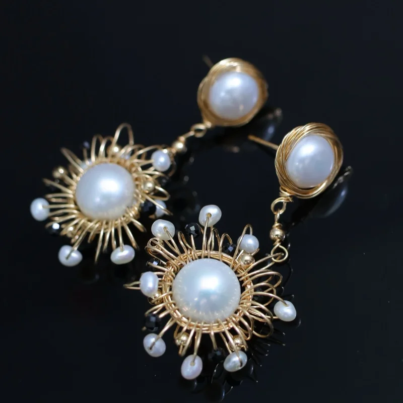 Серьги SGARIT Bohemia Sun для женщин, серьги из 14-каратного золота с натуральным пресноводным жемчугом, модные украшения
Серьги SGARIT Bohemia Sun для женщин, серьги из 14-каратного золота с натуральным пресноводным жемчугом, модные украшения