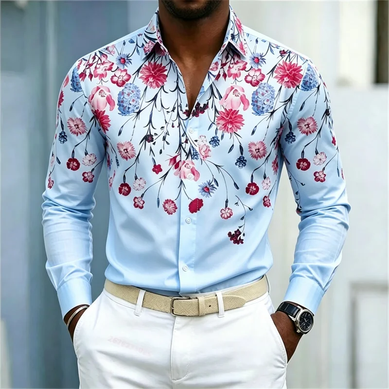 Men's shirt Hawaiian vacation style men's floral long sleeved shirt fashionable full print design outdoor travel cardigan top
Men's shirt Hawaiian vacation style men's floral long sleeved shirt fashionable full print design outdoor travel cardigan top
