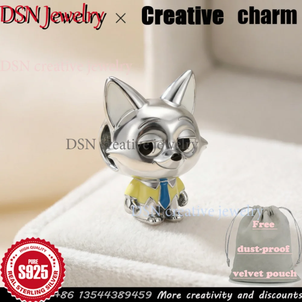 DSN Jewelry Designer Cartoon Charm S925 Silver Enamel Fox Charm in Yellow Shirt for Original Pan Bracelet DIY Beads Accessories
DSN Jewelry Designer Cartoon Charm S925 Silver Enamel Fox Charm in Yellow Shirt for Original Pan Bracelet DIY Beads Accessories