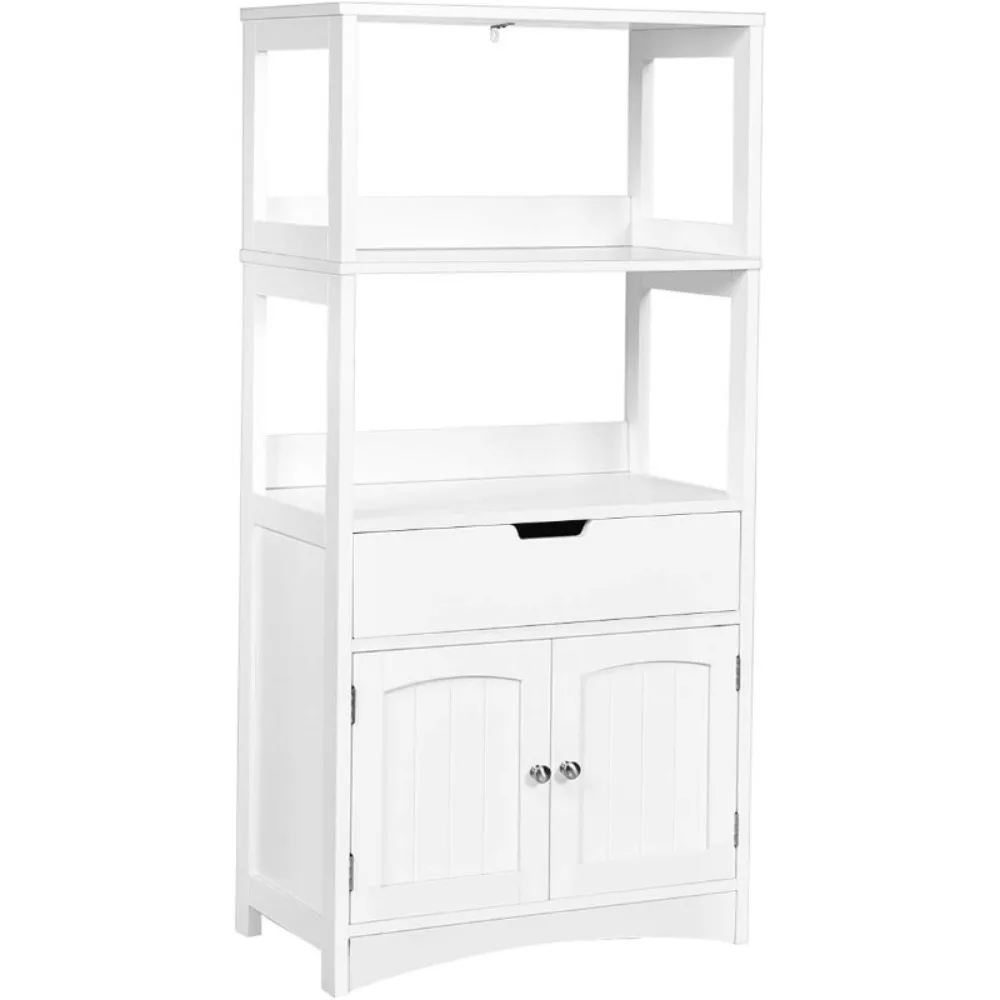 Bathroom Floor Cabinet with Drawer,2 Open Shelves and Door Cupboard, Multipurpose Free Standing Storage Cabinet for Bathroom
Bathroom Floor Cabinet with Drawer,2 Open Shelves and Door Cupboard, Multipurpose Free Standing Storage Cabinet for Bathroom
