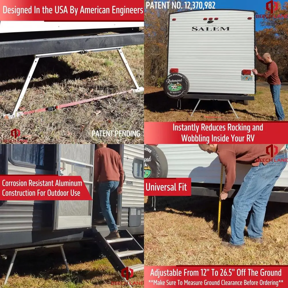 Универсальный стабилизатор для автофургона, уменьшает качание на колесах, компактная складная конструкция для удобного хранения, регулируемая высота от 12 до 26,5 дюймов, Patente
Универсальный стабилизатор для автофургона, уменьшает качание на колесах, компактная складная конструкция для удобного хранения, регулируемая высота от 12 до 26,5 дюймов, Patente