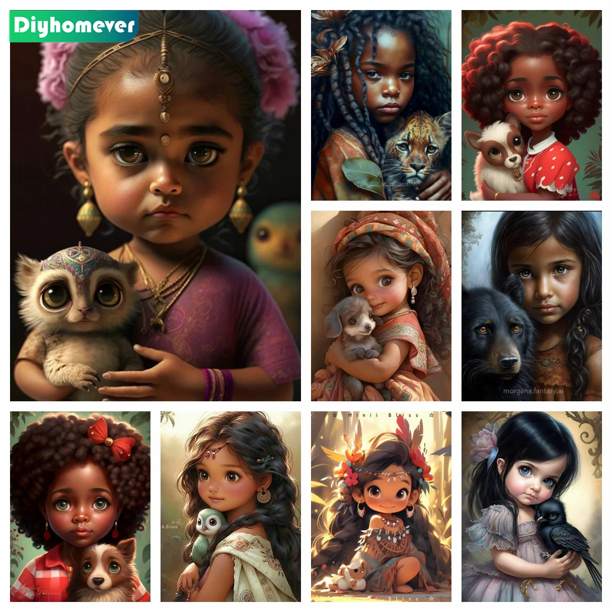 Cartoon Angel Diamond Painting Kit Girl and Lion Dinosaur Cat Dog Bear Tiger Kids Craft DIY Mosaic Home Decor Gift Black Art
Cartoon Angel Diamond Painting Kit Girl and Lion Dinosaur Cat Dog Bear Tiger Kids Craft DIY Mosaic Home Decor Gift Black Art