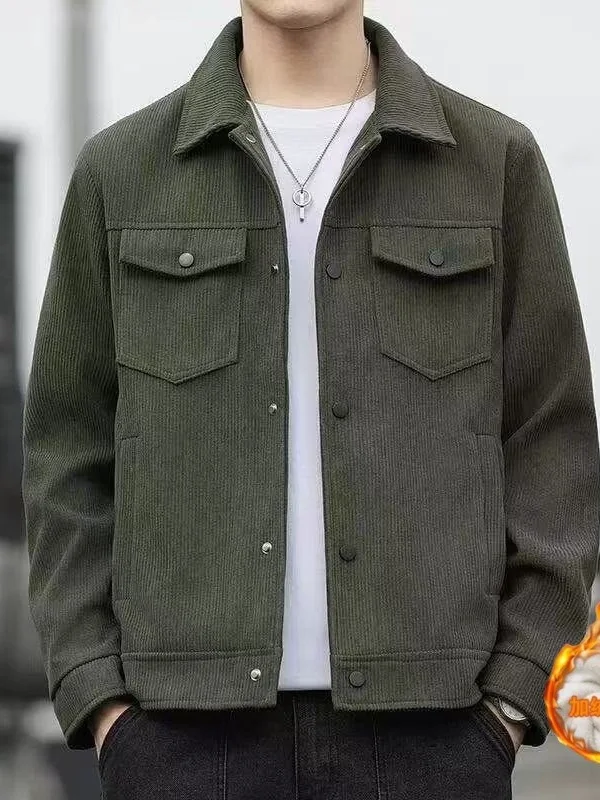 American Retro Workwear Corduroy Jaet Men's Autumn Winter Thiened Flap Collar Loose Versatile Haome Outerwear
American Retro Workwear Corduroy Jaet Men's Autumn Winter Thiened Flap Collar Loose Versatile Haome Outerwear