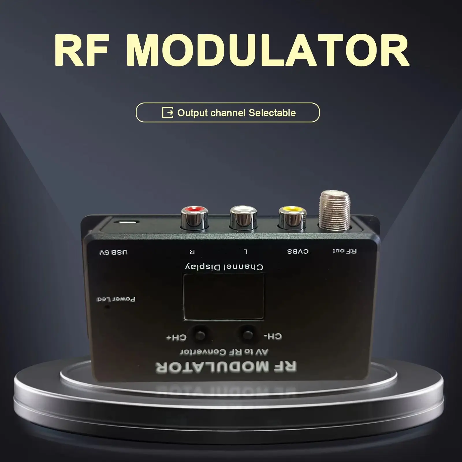 Single channel AV to RF analog modulator self-produced programs insertion mixer, cable TV analog frequency adjustable
Single channel AV to RF analog modulator self-produced programs insertion mixer, cable TV analog frequency adjustable