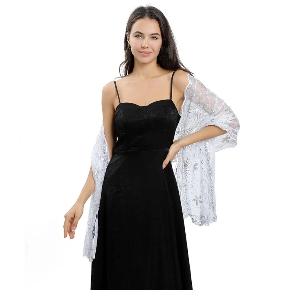 Fashion Sequins Glitter Evening Dress Shawl Pure Color Mesh Wedding Capes Lady Party Shawl Wraps Bridesmaid Attire
Fashion Sequins Glitter Evening Dress Shawl Pure Color Mesh Wedding Capes Lady Party Shawl Wraps Bridesmaid Attire