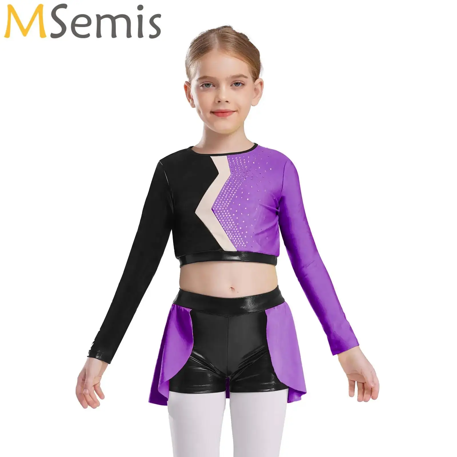 Girls Modern Dance Set Sparkly Rhinestones Cheerleading Dance Tops Skirted Shorts Outfits Figure Skating Dresses Dance Wear
Girls Modern Dance Set Sparkly Rhinestones Cheerleading Dance Tops Skirted Shorts Outfits Figure Skating Dresses Dance Wear