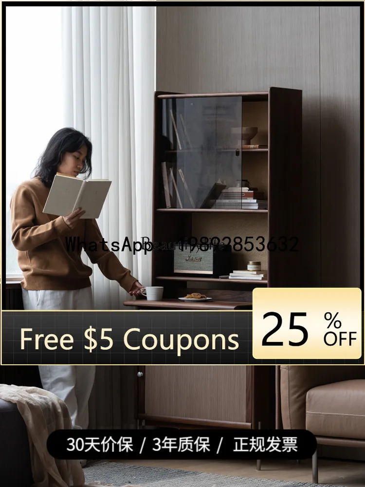 GZ Nordic solid wood floor-to-ceiling bookcase with glass door dust-proof bookshelf display cabinet
GZ Nordic solid wood floor-to-ceiling bookcase with glass door dust-proof bookshelf display cabinet