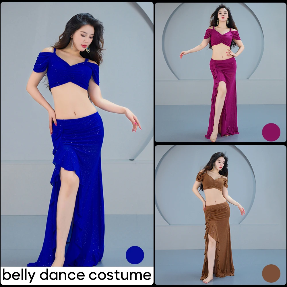 Belly Dance Performance Suits for Women Top + Skirt Double Slit Skirt Dance Costume Stage Performance Outfit Practice Clothes
Belly Dance Performance Suits for Women Top + Skirt Double Slit Skirt Dance Costume Stage Performance Outfit Practice Clothes