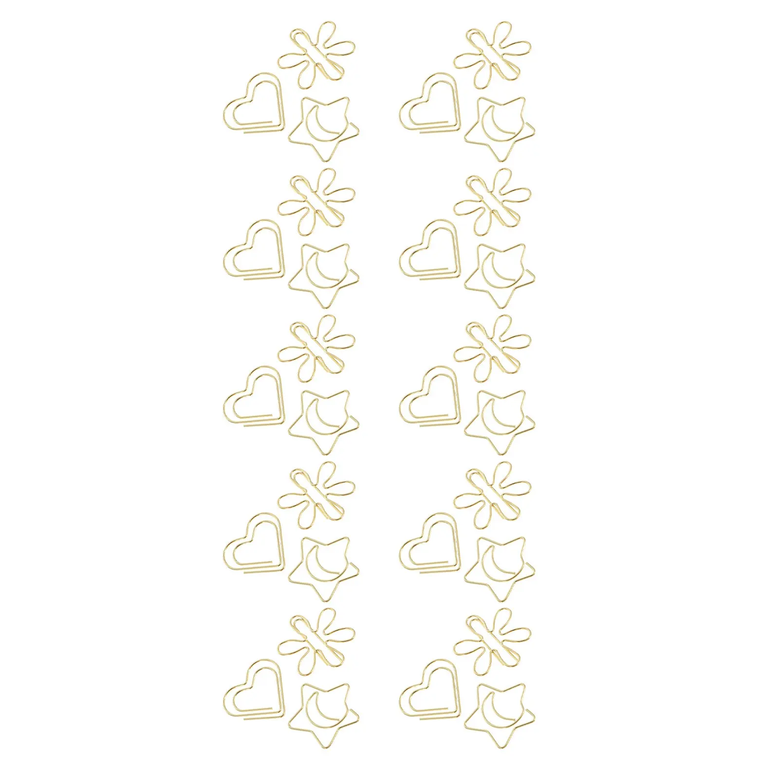 30Pcs Creative Paperclips Strong Clamping Metal Paper Clips for Office School Homework Gold Decorative Shaped Bills Clamp
30Pcs Creative Paperclips Strong Clamping Metal Paper Clips for Office School Homework Gold Decorative Shaped Bills Clamp
