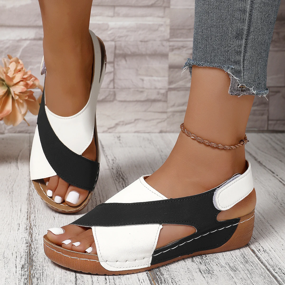 Wedge Sandals Women 2026 Summer Comfort Cross Strap Platform Shoes Retro Hook & Loop Casual Walking Suede Synthetic Leather
Wedge Sandals Women 2026 Summer Comfort Cross Strap Platform Shoes Retro Hook & Loop Casual Walking Suede Synthetic Leather