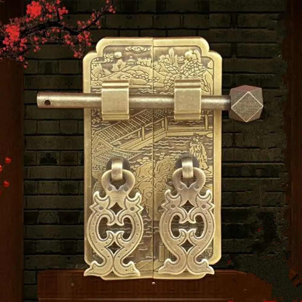 5.1inch Chinese Bronze Cabinet Lock Latch Door Knocker Cabinet Strip Pull Handle Statue
5.1inch Chinese Bronze Cabinet Lock Latch Door Knocker Cabinet Strip Pull Handle Statue