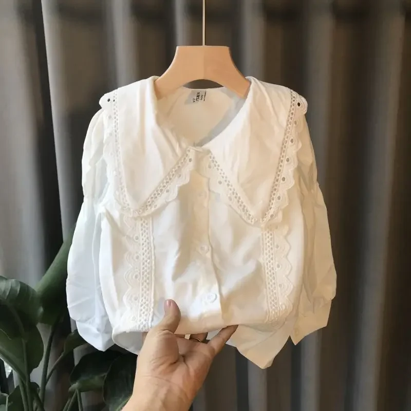 Girls' Clothing Children's Spring Autumn Thin White Shirt Cardigan Baby Casual Long-sleeved Shirt Turn-down Collar Top Clothes
Girls' Clothing Children's Spring Autumn Thin White Shirt Cardigan Baby Casual Long-sleeved Shirt Turn-down Collar Top Clothes