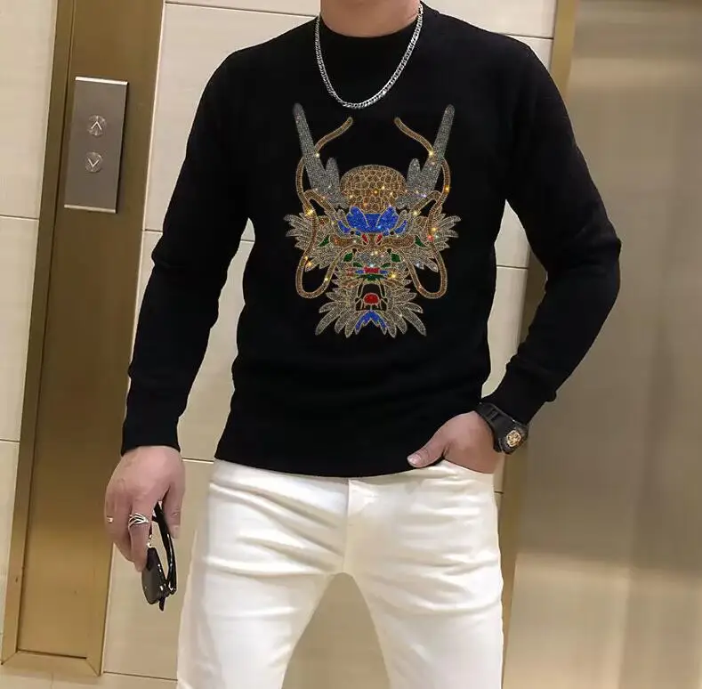 Designer Rhinestone pullover sweater Street Fashion men's gifts drop shipping
Designer Rhinestone pullover sweater Street Fashion men's gifts drop shipping