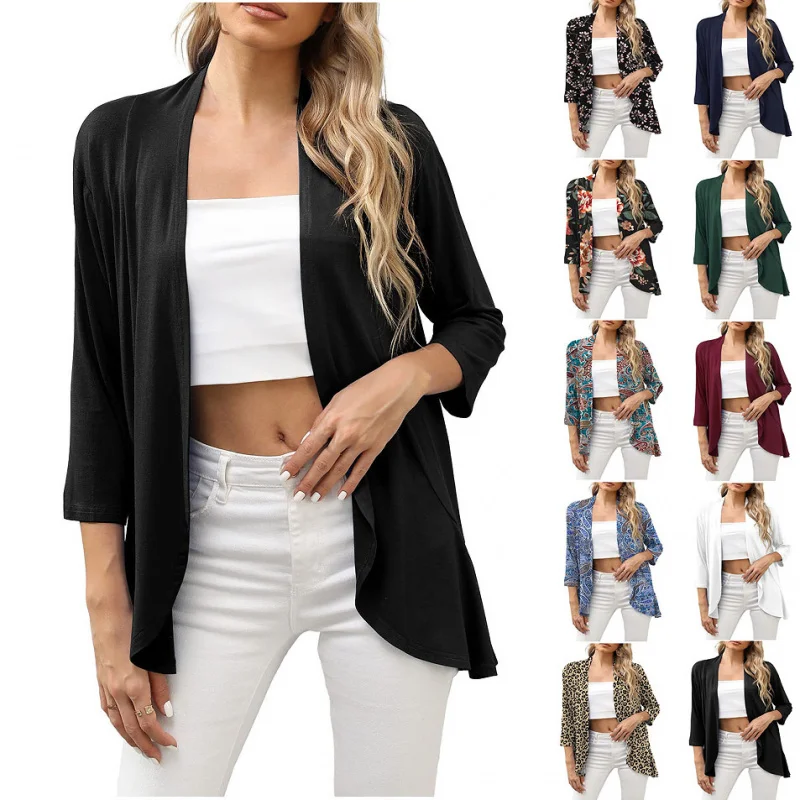 Faionable Casual Floral Knitted Open Cardigan Top Women's Spring Summer Ultra-Thin Slim Fit Collar Nine Sve Length
Faionable Casual Floral Knitted Open Cardigan Top Women's Spring Summer Ultra-Thin Slim Fit Collar Nine Sve Length