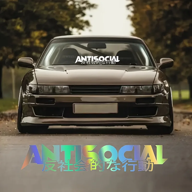 1pc Antisocial JDM Holographic Vinyl Sticker, Waterproof Decal for Car Windshield
1pc Antisocial JDM Holographic Vinyl Sticker, Waterproof Decal for Car Windshield