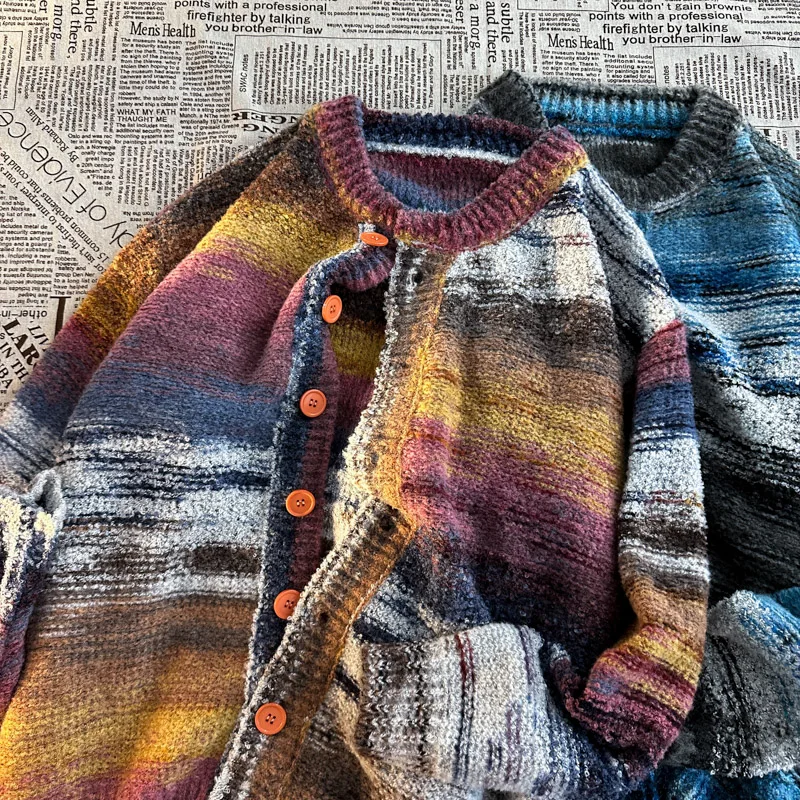 2023 Autumn Winter New Japanese Vintage Color-block Cardigan Sweater Men's Street Loose Casual Knitwear Jacket Trend G86
2023 Autumn Winter New Japanese Vintage Color-block Cardigan Sweater Men's Street Loose Casual Knitwear Jacket Trend G86