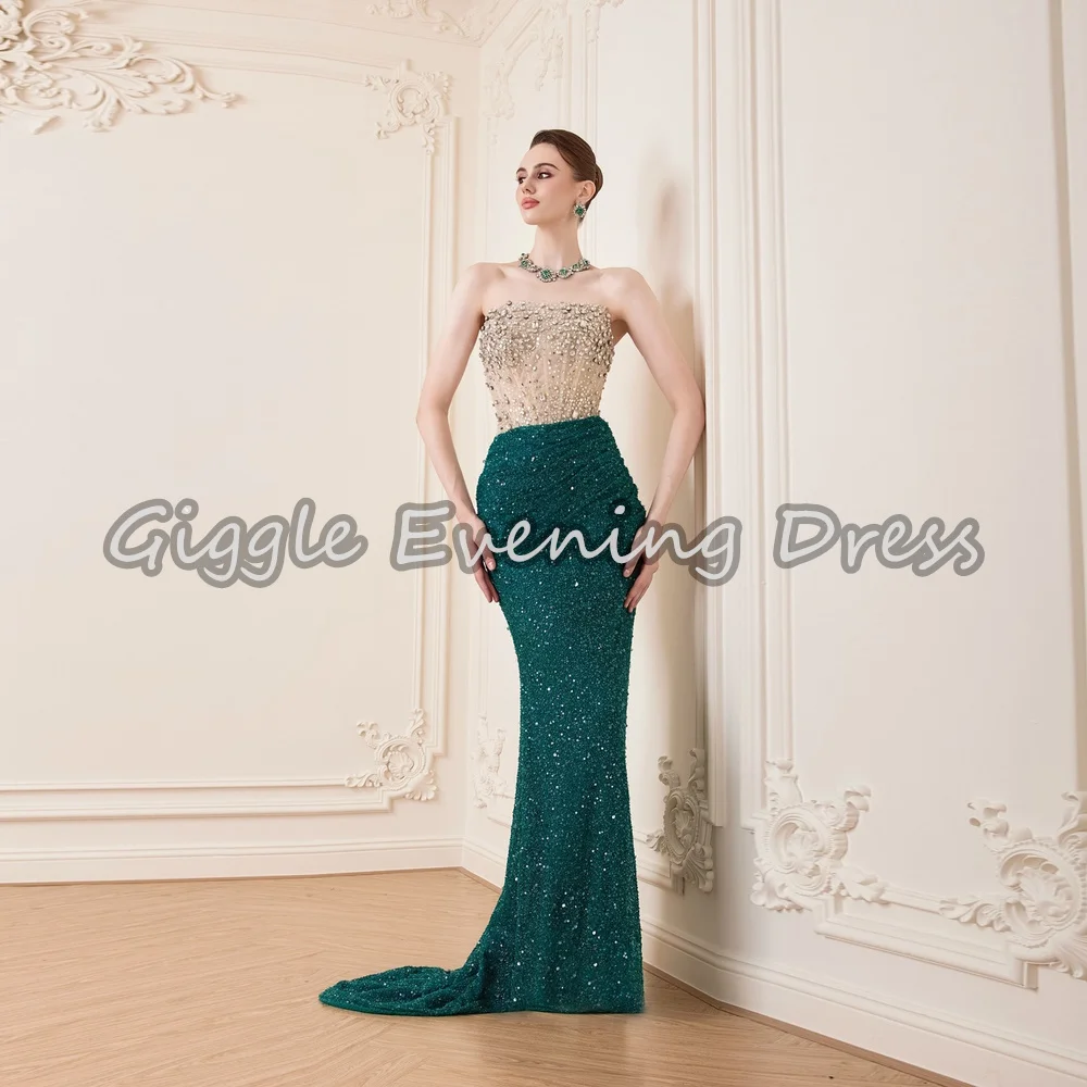 Giggle Crepe Mermaid Strapless Floor Length Pleats Beading Elegant Saudi Evening Party Dresses For Women 2025 With Sleeveless
Giggle Crepe Mermaid Strapless Floor Length Pleats Beading Elegant Saudi Evening Party Dresses For Women 2025 With Sleeveless