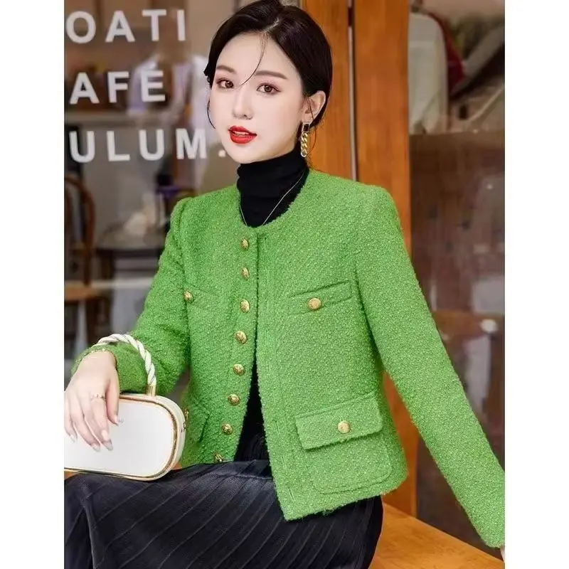 Autumn Fashion Green High Waist Short Coat Women's Advanced Feeling Slim Long Sleeve Casual Temperament Top Ladies Outerwear
Autumn Fashion Green High Waist Short Coat Women's Advanced Feeling Slim Long Sleeve Casual Temperament Top Ladies Outerwear