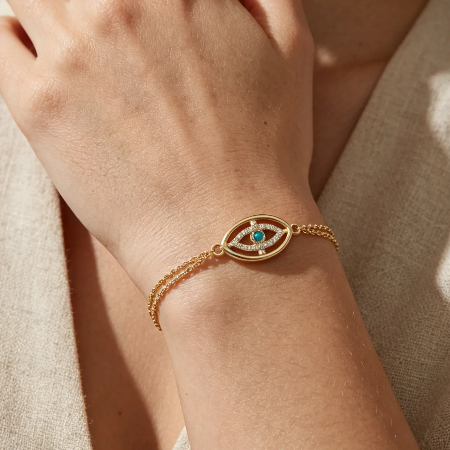 Bohemian Double Layered Copper Zircon Eye Bracelet for Women French Elegant Trendy round Bead Chain Bracelet Jewelry Gift
Bohemian Double Layered Copper Zircon Eye Bracelet for Women French Elegant Trendy round Bead Chain Bracelet Jewelry Gift