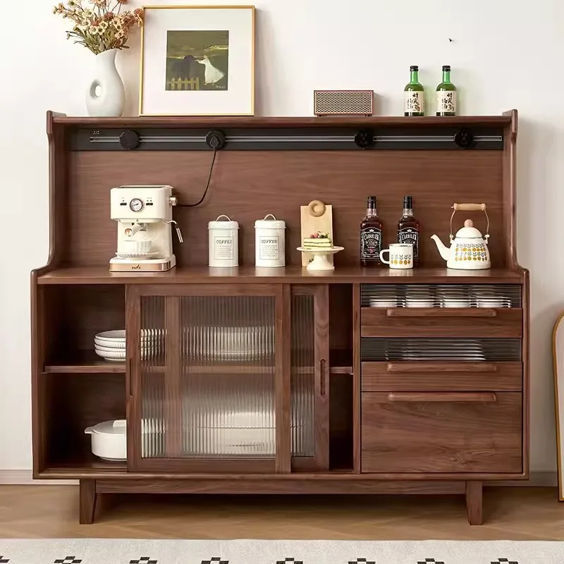 Black walnut dining side cabinet Solid wood storage side cabinet Nordic simple storage rack
Black walnut dining side cabinet Solid wood storage side cabinet Nordic simple storage rack