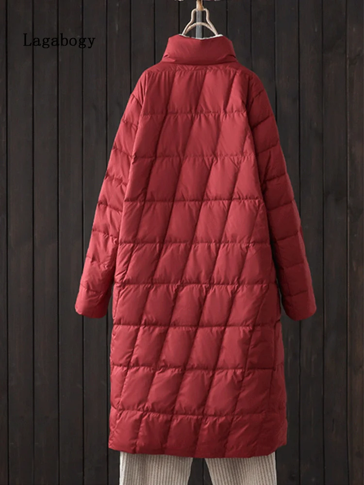New Winter Women Stand Collar 90% 2023 White Duck Down Coat Single Breasted Warm Snow Outwear Long Retro Puffer Jacket
New Winter Women Stand Collar 90% 2023 White Duck Down Coat Single Breasted Warm Snow Outwear Long Retro Puffer Jacket