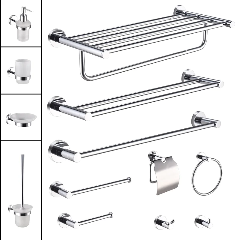 304 Stainless Steel Chrome Plated Wall-mounted Towel Stick Toilet Bathroom Bathroom Robe Soap Dishwasher Hands Bathroom Set
304 Stainless Steel Chrome Plated Wall-mounted Towel Stick Toilet Bathroom Bathroom Robe Soap Dishwasher Hands Bathroom Set